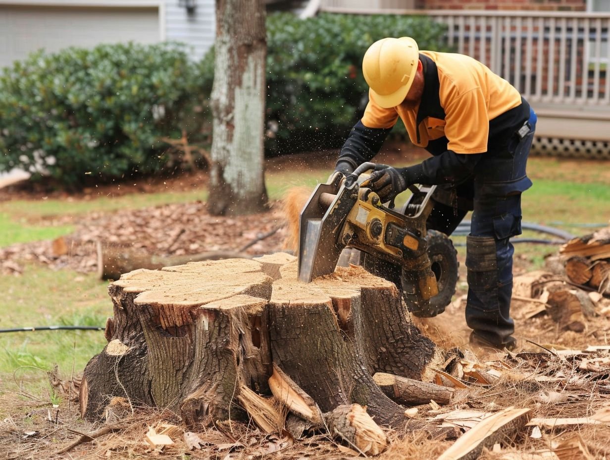 What is stump grinding and why is it needed?